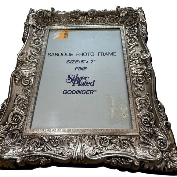 Godinger Silver Plated Photo Picture Frame 5X7 Baroque Ornate 80s Vintage Luxury - Picture 11 of 15